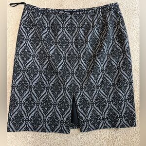 Classic Black and Gray Damask Pencil Skirt